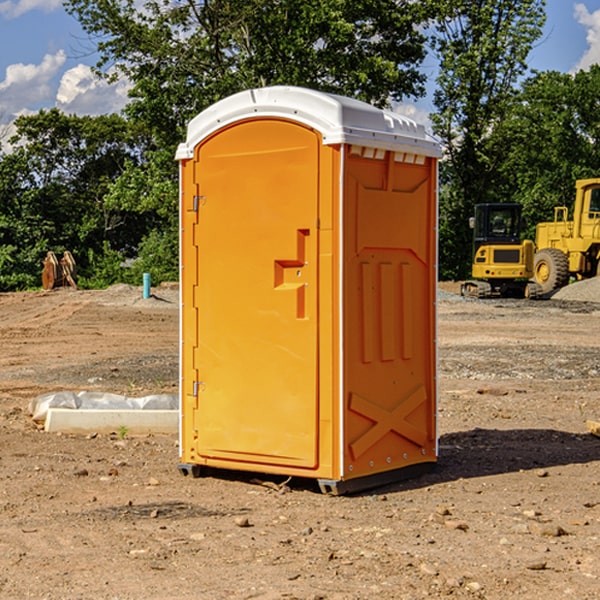 how often are the porta potties cleaned and serviced during a rental period in Lyburn